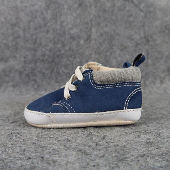 Old Navy Shoes Baby Sneakers High Top Navy Blue Size 2 3-6 Months Infant Kids - Picture 5 of 10